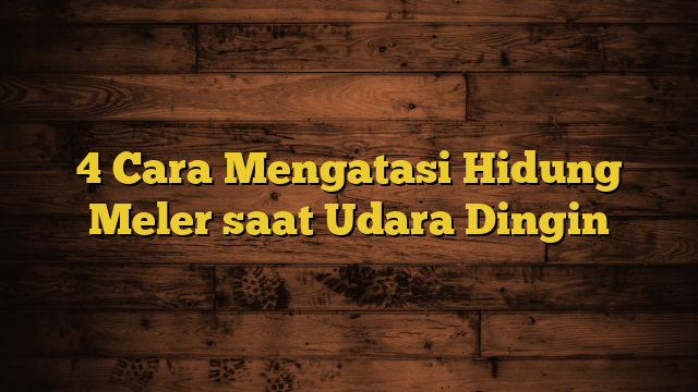 4 Cara Mengatasi Hidung Meler saat Udara Dingin