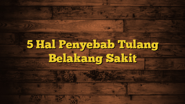 5 Hal Penyebab Tulang Belakang Sakit