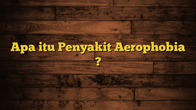 Apa itu Penyakit Aerophobia ?