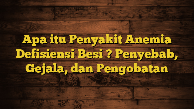 Apa itu Penyakit Anemia Defisiensi Besi ? Penyebab, Gejala, dan Pengobatan