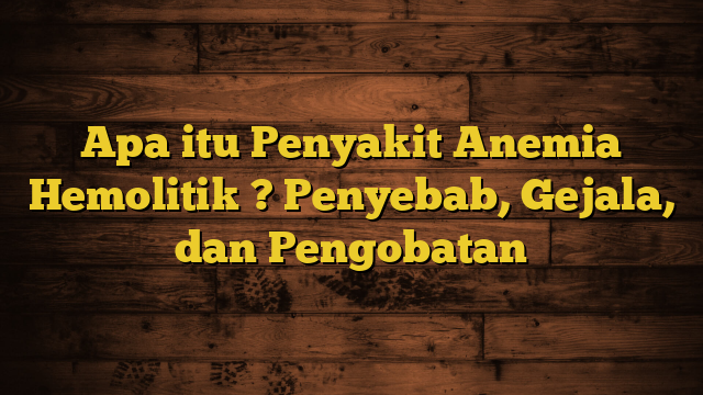 Apa itu Penyakit Anemia Hemolitik ? Penyebab, Gejala, dan Pengobatan