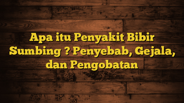 Apa itu Penyakit Bibir Sumbing ? Penyebab, Gejala, dan Pengobatan