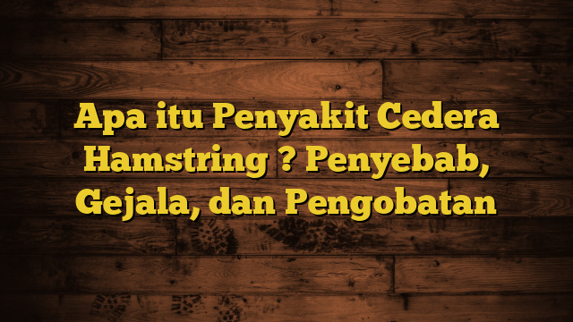 Apa itu Penyakit Cedera Hamstring ? Penyebab, Gejala, dan Pengobatan