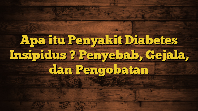 Apa itu Penyakit Diabetes Insipidus ? Penyebab, Gejala, dan Pengobatan