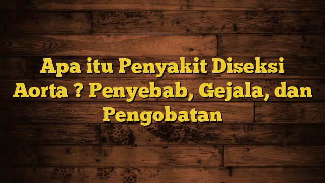 Apa itu Penyakit Diseksi Aorta ? Penyebab, Gejala, dan Pengobatan