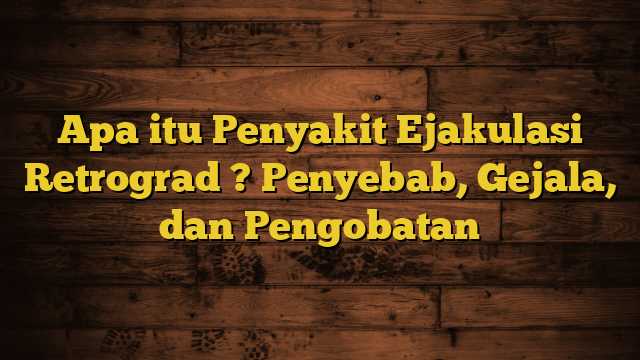 Apa itu Penyakit Ejakulasi Retrograd ? Penyebab, Gejala, dan Pengobatan