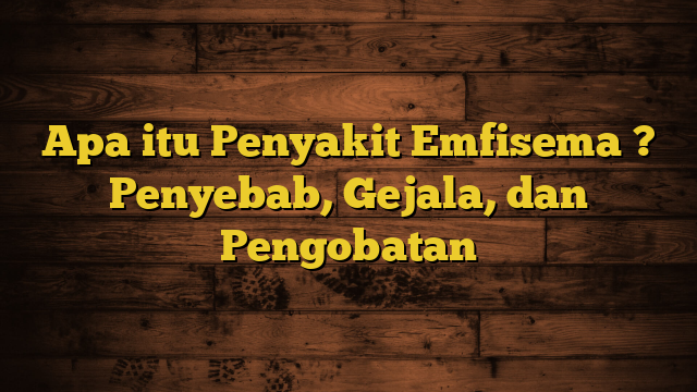 Apa itu Penyakit Emfisema ? Penyebab, Gejala, dan Pengobatan