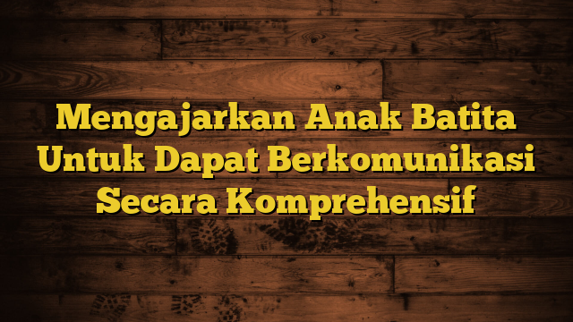 Mengajarkan Anak Batita Untuk Dapat Berkomunikasi Secara Komprehensif