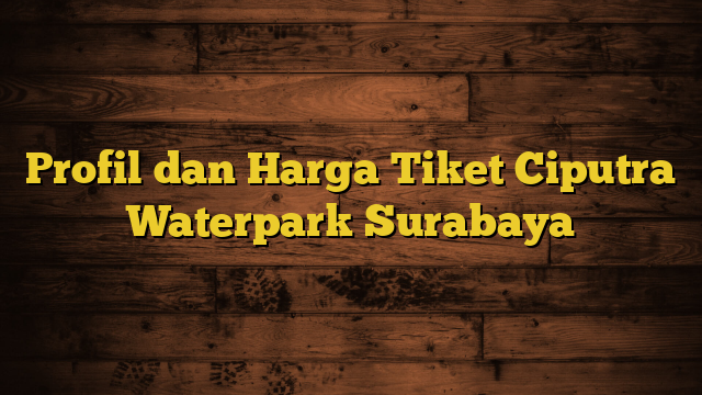 Profil dan Harga Tiket Ciputra Waterpark Surabaya